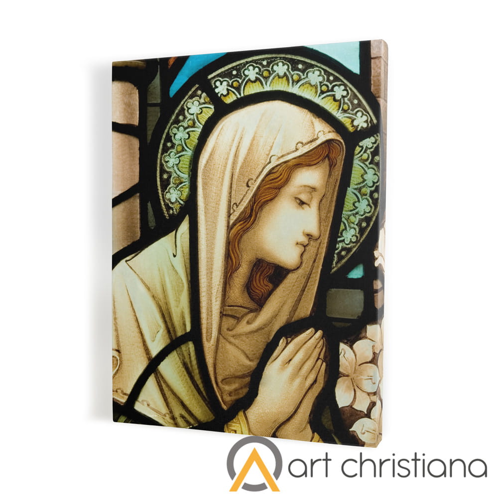 Obraz na płótnie canvas, Matka Boska witraż-Art Christiana.jpg