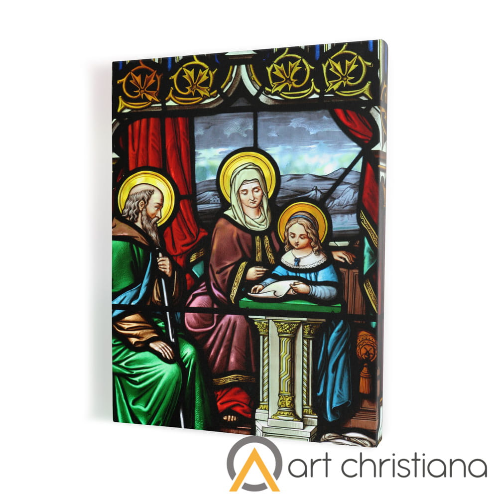 Obraz na płótnie canvas z Świętą Rodziną, witraż-Art Christiana.jpg