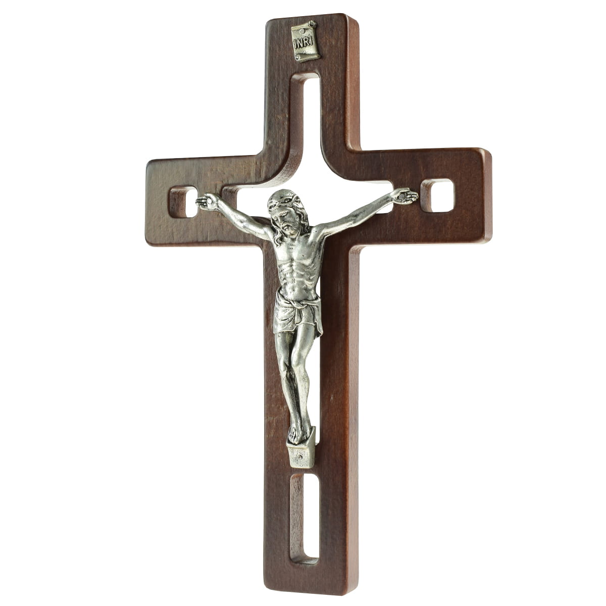 Nowoczesny krzyż drewniany z wycięciami